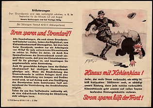 1943 'Coal Thief' Kohlenklau Series, Receipt Berlin Power and Light Corporation (Bewag) Southwest, Accounting Office Berlin - Wilmersdorf