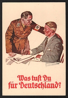 1933-1945 'What are You Doing for Germany' Nazi Propaganda Postcard