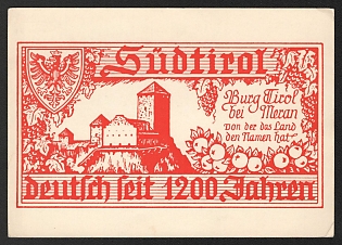 1933-1945 'South Tyrol German for 1200 Years' Nazi Propaganda Postcard