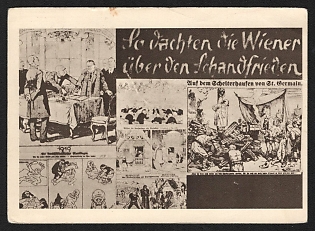 1943 'On the Bonfire of St. Germain' Nazi Propaganda Postcard