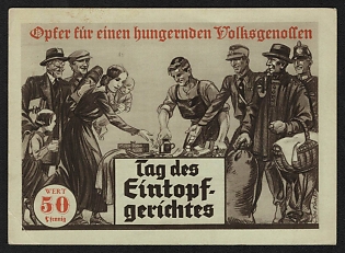 1935 'Sacrifice for a Starving People' Nazi Propaganda Postcard