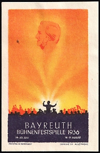 1936 'Bayreuth Music Festival Dedicated to the Performance of Operas by German Composer Richard Wagner', Germany, Non-Postal Propaganda Stamp