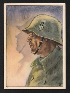 1933-1945 'Customs Border Patrol' Army Military Nazi Propaganda Postcard