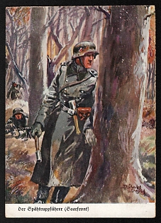 1933-1945 'The Scout Troop Leader (Saar Front)' Army Military Nazi Propaganda Postcard