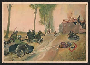 1933-1945 'Approved by the High Command of the Wehrmacht' Army Military Nazi Propaganda Postcard