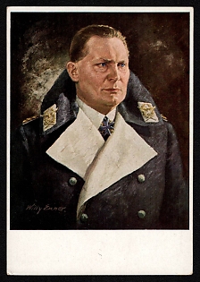 1933-1945 'After an original painting by Willy Exner' Hermann Goering Nazi Propaganda Postcard