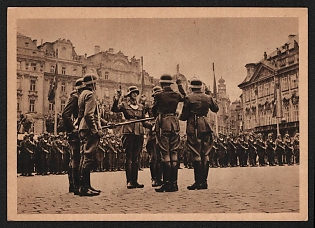 1933-1945 'Swearing-In of Young Volunteers of the Sa Standarte Feldherrnhalle in Prague' Nazi Propaganda Postcard