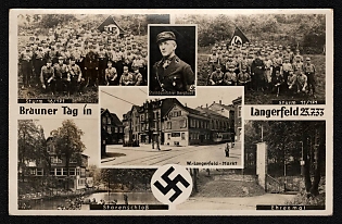 1933 'Brown Day in Langerfeld, July 23, 1933' Nazi Propaganda Postcard