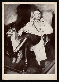 1937 'Our Fuhrer' Adolf Hitler Nazi Propaganda Postcard