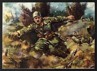 1933-1945 'Hitler as a Soldier in the World War' Adolf Hitler Nazi Propaganda Postcard