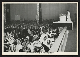 1933-1945 'Women's League Conference in the Congress Hall' Nuremberg Rallies Reich Party Day (Reichsparteitag) Nazi Propaganda Postcard
