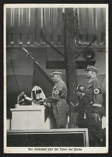 1935 'The Chief of Staff Honors the Party's Dead' Nuremberg Rallies Reich Party Day (Reichsparteitag) Nazi Propaganda Postcard