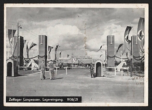 1936 'Langwasser Camp. Camp Entrance' Nuremberg Rallies Reich Party Day (Reichsparteitag) Nazi Propaganda Postcard