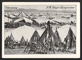 1938 'Nuremberg Pa Camp Langwasser' Nuremberg Rallies Reich Party Day (Reichsparteitag) Nazi Propaganda Postcard
