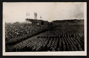 1934 'German Military Parade' Nuremberg Rallies Reich Party Day (Reichsparteitag) Nazi Propaganda Postcard