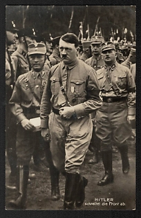 1932 'Hitler Inspects the Front' Nuremberg Rallies Reich Party Day (Reichsparteitag) Nazi Propaganda Postcard