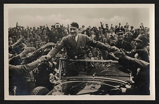 1933 'Reich Party Rally in Nuremberg 1933. The Fuhrer is Greeted by His Loyalists' Nuremberg Rallies Reich Party Day (Reichsparteitag) Nazi Propaganda Postcard