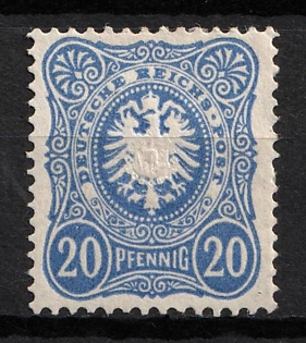 1886-89 20pf German Empire, Germany (Signed)