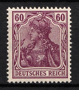 1915 60pf German Empire, Germany (Signed)