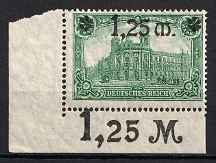 1920 1.25m Weimar Republic, Germany (Signed, Corner Margin, Plate Number)
