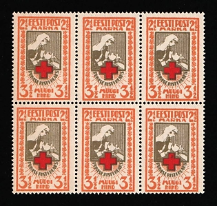 1921 2.5M on 3.5M Estonia, Block of Six