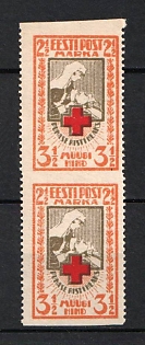 1921 2.5M/3.5M Estonia, Pair (Horizontal Imperforate)