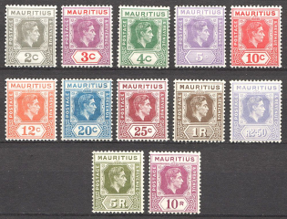 1938-49 Mauritius British Empire CV 100 GBP (Full Set)