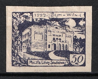 1921 50M Central Lithuania (Violet PROOF)
