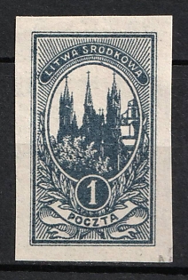 1921 1(M) Central Lithuania (Gray PROOF)