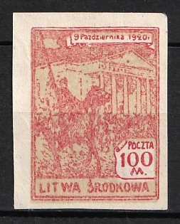 1921 100M Central Lithuania (PROOF, Signed)