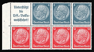 1937-39 Third Reich, Germany, Se-tenant, Zusammendrucke, Block