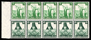 1935 Third Reich, Germany, Se-tenant, Zusammendrucke, Block