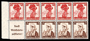 1935 Third Reich, Germany, Se-tenant, Zusammendrucke, Block