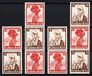 1935 Third Reich, Germany, Se-tenants, Zusammendrucke