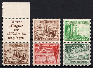 1937 Third Reich, Germany, Tete-beches, Se-tenants, Zusammendrucke