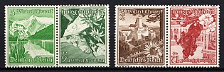1938 Third Reich, Germany, Tete-beches, Se-tenants, Zusammendrucke