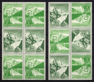 1938 Third Reich, Germany, Se-tenants, Zusammendrucke, Blocks