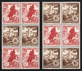 1938 Third Reich, Germany, Se-tenants, Zusammendrucke, Blocks