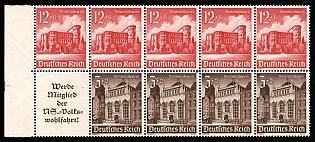 1940 Third Reich, Germany, Se-tenant, Zusammendrucke, Block