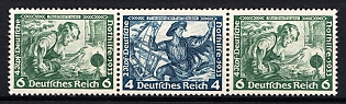 1933 Third Reich, Germany, Wagner, Se-tenant, Zusammendrucke
