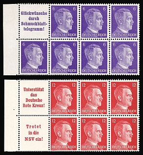 1941 Third Reich, Germany, Se-tenants, Zusammendrucke, Blocks