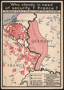 1939-1945 Great-Briatian, Anti-Germany (Anti-Nazi) Propaganda, 'Who Stands in Need of Security France', WWII Caricature Postcard