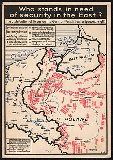 1939-1945 Great-Briatian, Anti-Germany (Anti-Nazi) Propaganda, 'Who Stands, in Need of Security in the East', WWII Caricature Postcard