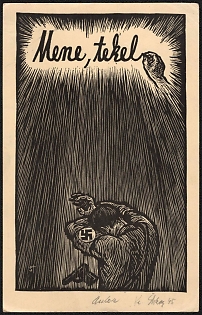 1939-1945 Latvia, Anti-Germany (Anti-Nazi) Propaganda, 'Run Me', WWII Caricature Postcard