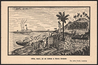 1939-1945 Portugal, Anti-Germany (Anti-Nazi) Propaganda, 'We, Here, Already Have the New Order', WWII Caricature Postcard