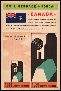 1939-1945 Portugal, Pro-Allies Propaganda, 'Freedom - Force!', WWII Caricature Postcard