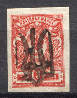 Podolia Type 55 - 3 Kop, Ukraine Tridents (Signed)