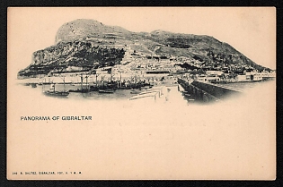XIX-XX ct 'Panorama of Gibraltar' Illustrated Postcard
