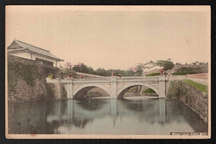 XIX-XX ct 'Mikado Palace Bridge, Tokyo' Illustrated Postcard
