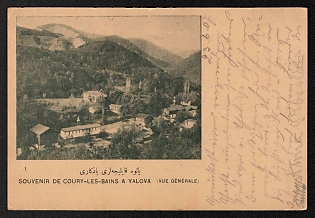 XIX-XX ct 'Souvenir from Kuri-les-Bains to Yalova' Illustrated Postcard
